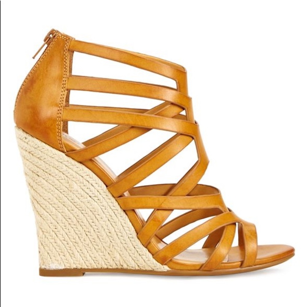 🍍JUSTFAB Caged Straps Espadrille Wedge TWILIA 9